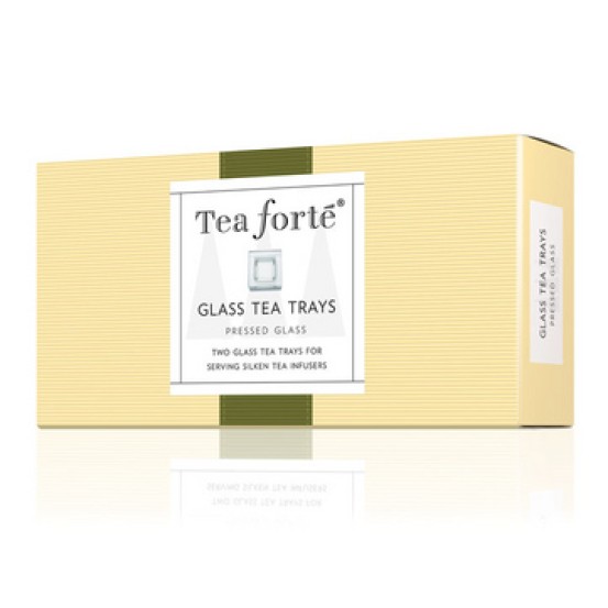Tea Forte Glass Tea Trays 1X2pcs