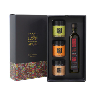 Al'Ard Gift Box EVOO 500 + 3 Jars (Zaatar 150, Dokka150, & Sumac 120)