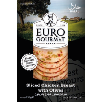 Sliced Chicken Breast  with Olives  1x130Gm