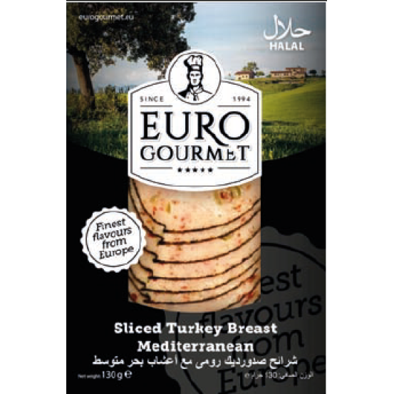 Sliced Turkey Breast Mediterranean 1x130Gm