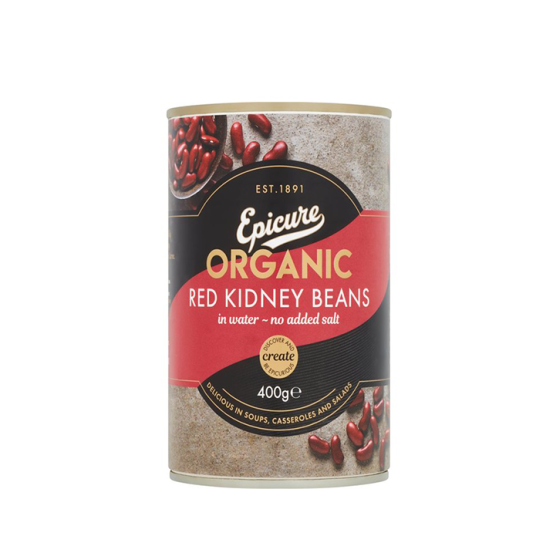 Epicure Organic Red Kidney Beans in Water 1x400Gm