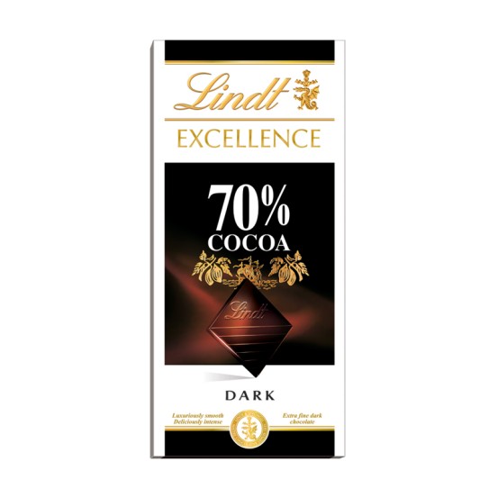 Lindt Excellence Bars Dark 70%  Cocoa 1x100gm