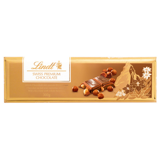 Lindt Milk Hazelnut Gold Bar 1X300g