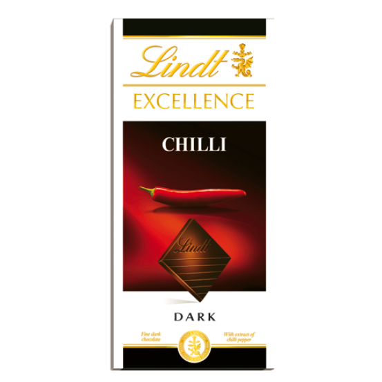 Lindt Excellence Chilli Dark 1x100gm